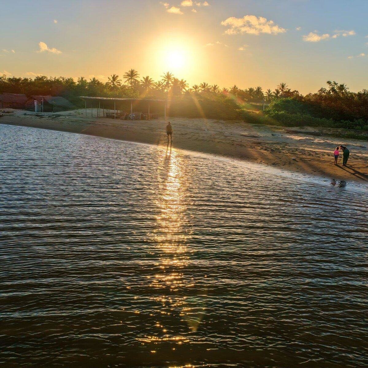 Pôr do sol na volta do passeio